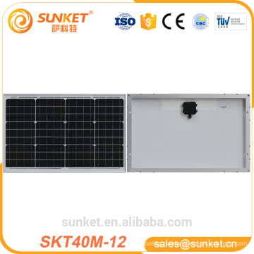 factory Großhandel 12V 40W Solarpanel mit integriertem Batterieausgang